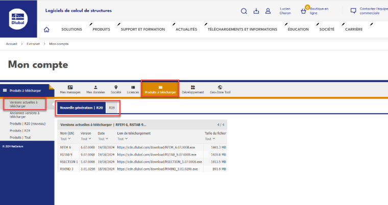 FAQ 005108 | Comment télécharger les dernières versions de RFEM et RSTAB ?