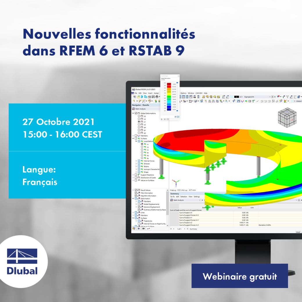 Nouvelles fonctionnalités \n dans RFEM 6 et RSTAB 9