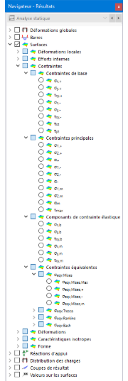 Sélection des contraintes de surfaces dans le navigateur