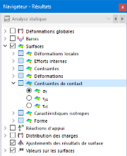 Sélection des contraintes de contact dans le navigateur