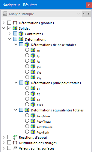 Sélection les déformations de solide dans le Navigateur