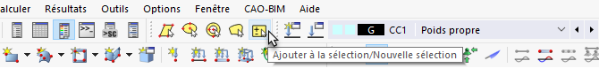 Bouton de paramètres de sélection