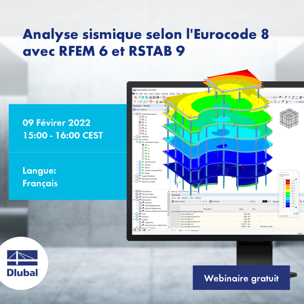 Analyse sismique selon l'Eurocode 8 avec RFEM 6 et RSTAB 9