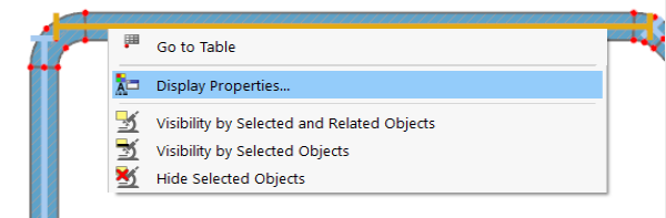 Menu contextuel d’une travée simple