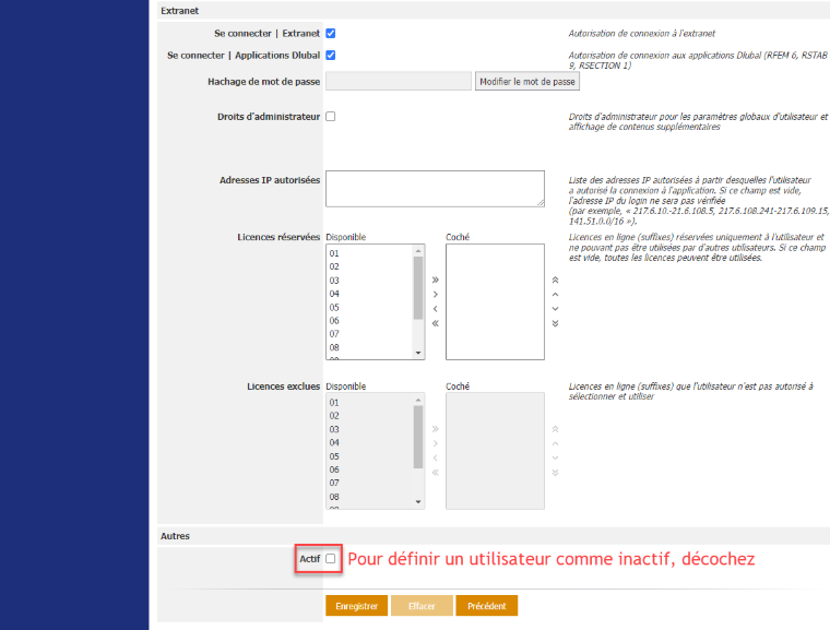 FAQ 005174 | Comment puis-je désactiver un utilisateur dans mon compte Dlubal ?