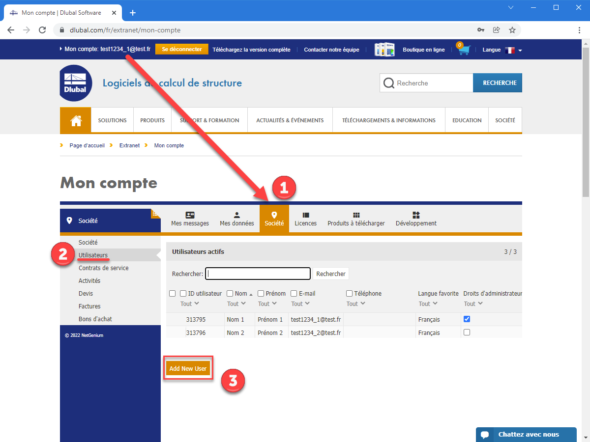 FAQ 005175 | Comment puis-je ajouter un nouvel utilisateur dans mon compte Dlubal ?