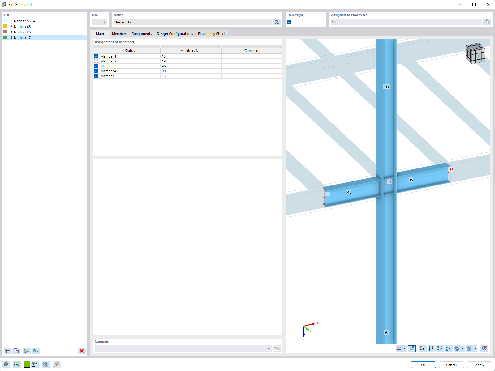 Assignation de barres, module complémentaire RF-/JOINTS Steel