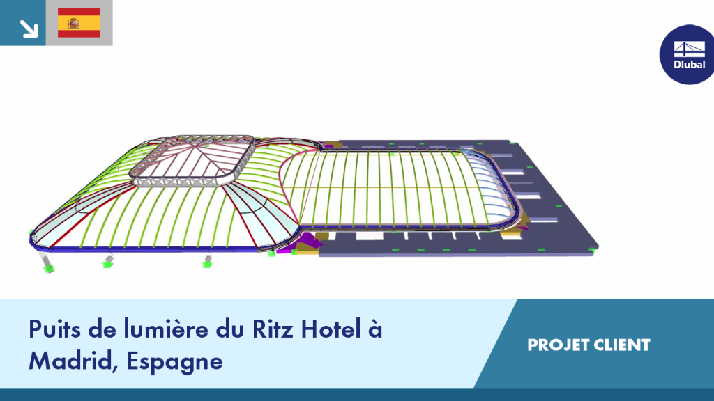 Vue intérieure du puits de lumière du Ritz à Madrid, montrant sa structure architecturale détaillée