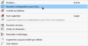 Création d’une configuration de calcul via le menu contextuel