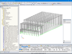Modèle de structure en béton du bâtiment de stockage dans RSTAB