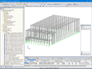 Modèle de structure en béton du bâtiment de stockage dans RSTAB