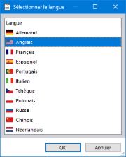 Sélection de la langue du rapport d’impression