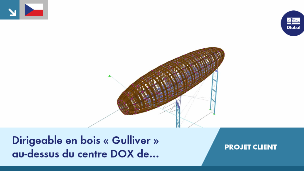 Le zeppelin en bois Gulliver trône sur le toit du centre DOX à Prague, en République tchèque.