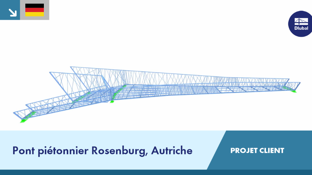 Passerelle piétonne au-dessus d’un paysage fluvial à Rosenburg, Autriche