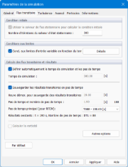 Paramètres de simulation, Flux transitoire