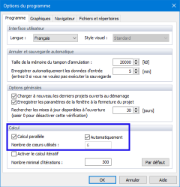 Options du programme, Programme