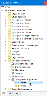 Configurations pour l’ELU