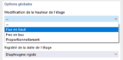 Modification de la hauteur de l’étage