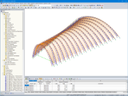 3D-Modell einer Rundbogenhalle in RFEM (© StructureCraft)
