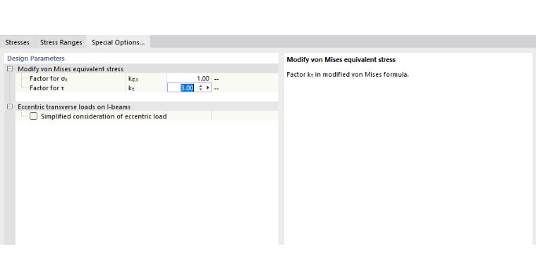 Configuration de barre : définir des options spéciales