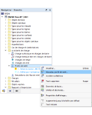 Profils de vent et menu contextuel