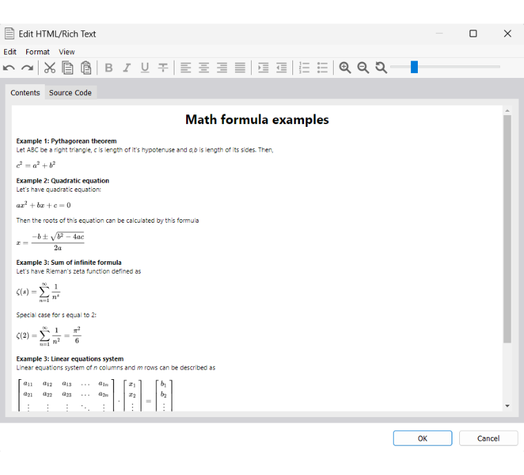 Exemples de formules