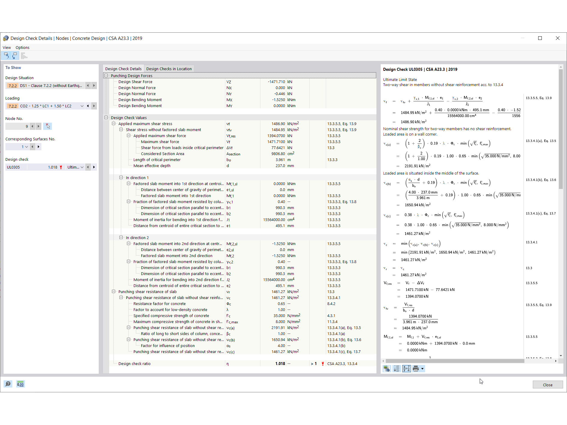 Ko 001741 | Vérification du poinçonnement dans RFEM 6 selon ACI 318-19 et CSA A23.3-19