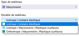 Modèles de matériaux pour la maçonnerie