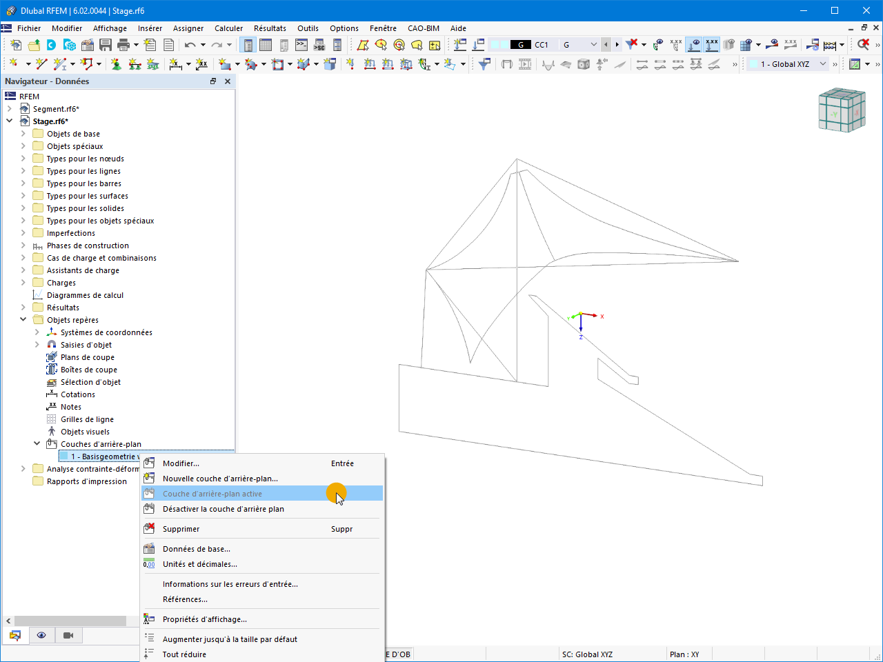 Calque d’arrière-plan dans RFEM
