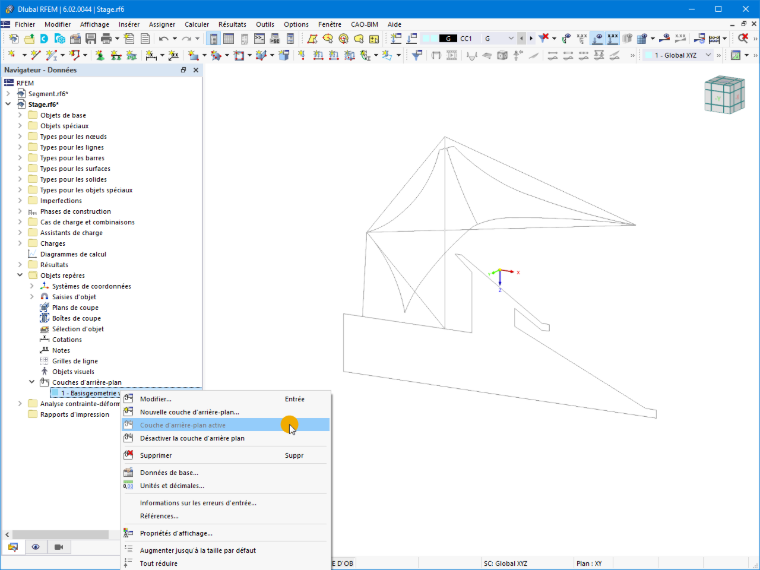 Calque d’arrière-plan dans RFEM