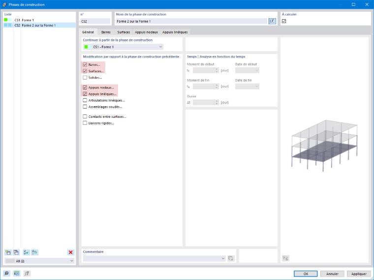 Phase de construction « Forme 2 sur la Forme 1 »