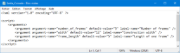 Script XML de la fenêtre d’entrée
