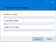 Fenêtre d'entrée « Assistant de script »