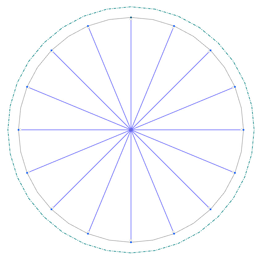 Modèle de boulon – Rayons dans le trou de boulon