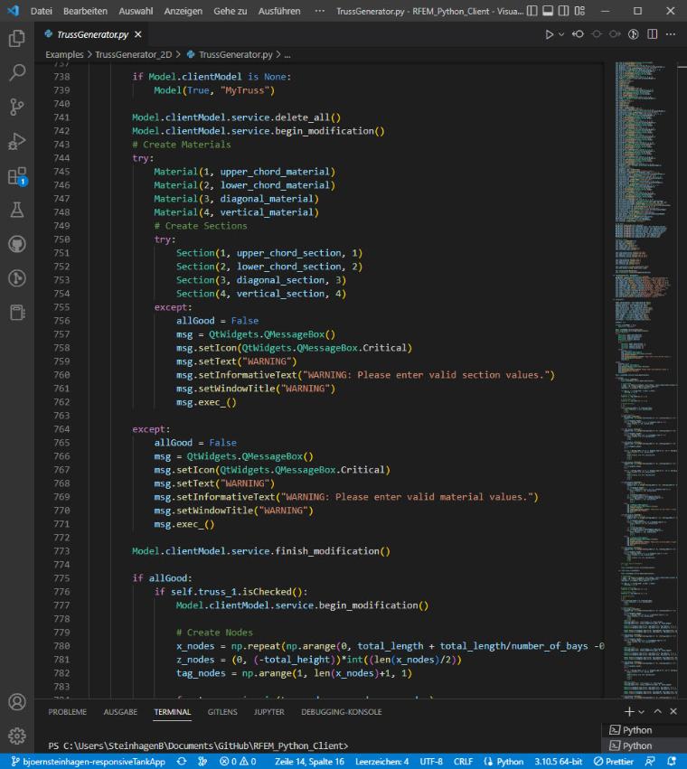 KB 001769 | Applications pratiques avec Python et RFEM 6 | Générateur de treillis 2D