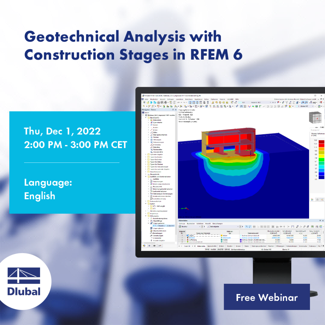 Analyse géotechnique avec phases de construction dans RFEM 6