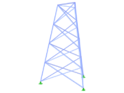 ID de modèle 2334 | TST034-a | Pylône en treillis | Plan triangulaire | Diagonales X (non interconnectées)