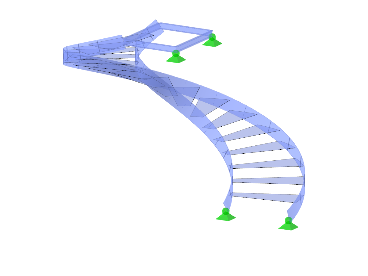 ID de modèle 3094 | STS021-crv-b | Escaliers | Circulaire | Haut-Gauche