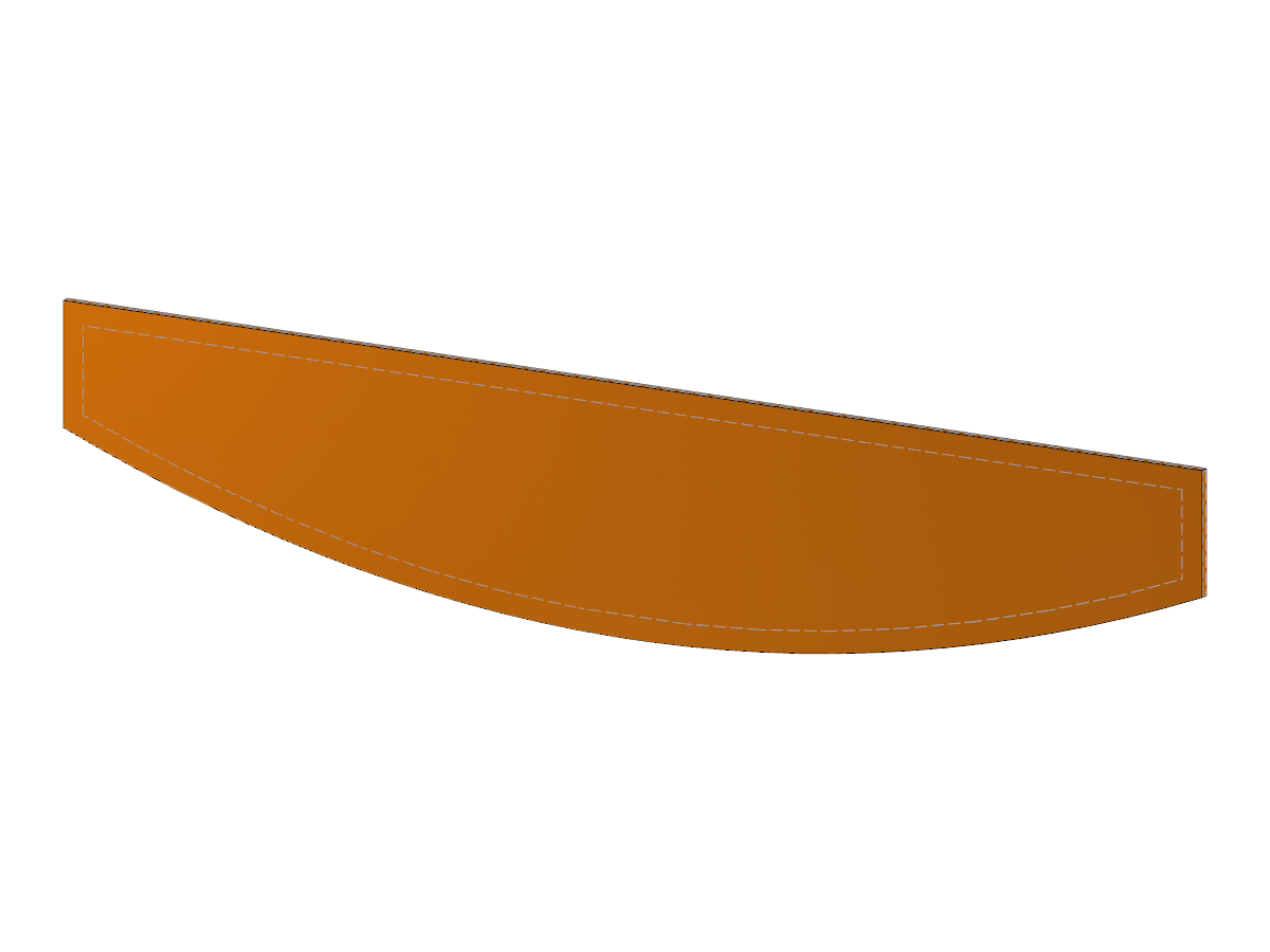 Poutre en bois à ventre de poisson avec une section rectangulaire et une courbe parabolique, illustrant l'élégance structurelle.