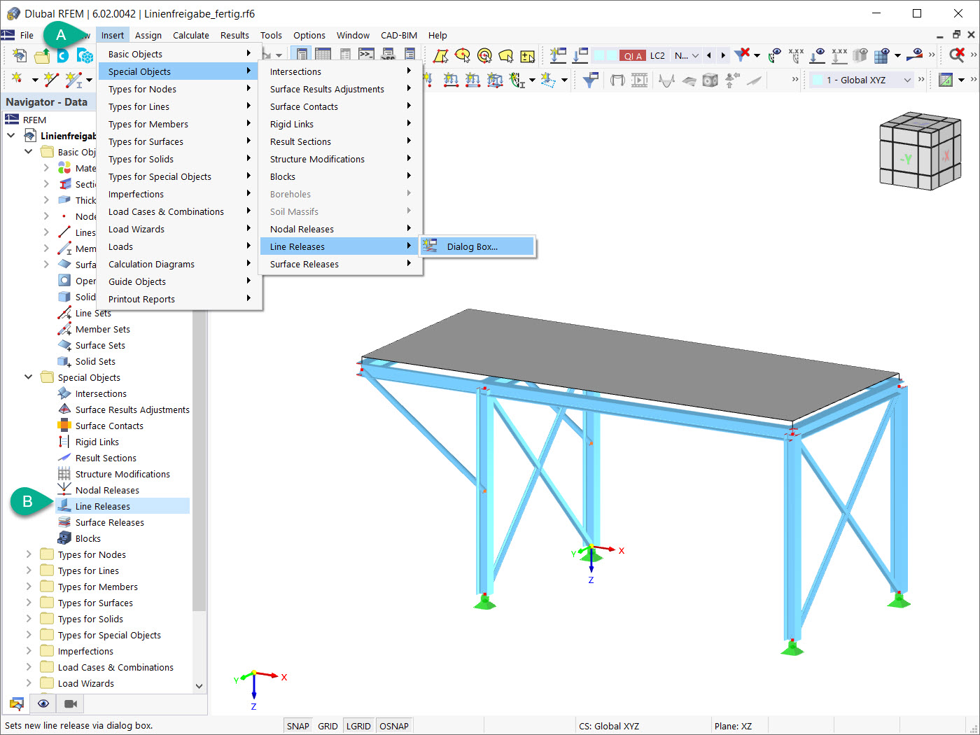 Libérations linéiques dans RFEM 6