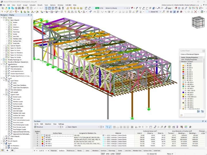Modèle de la station amont dans RFEM
