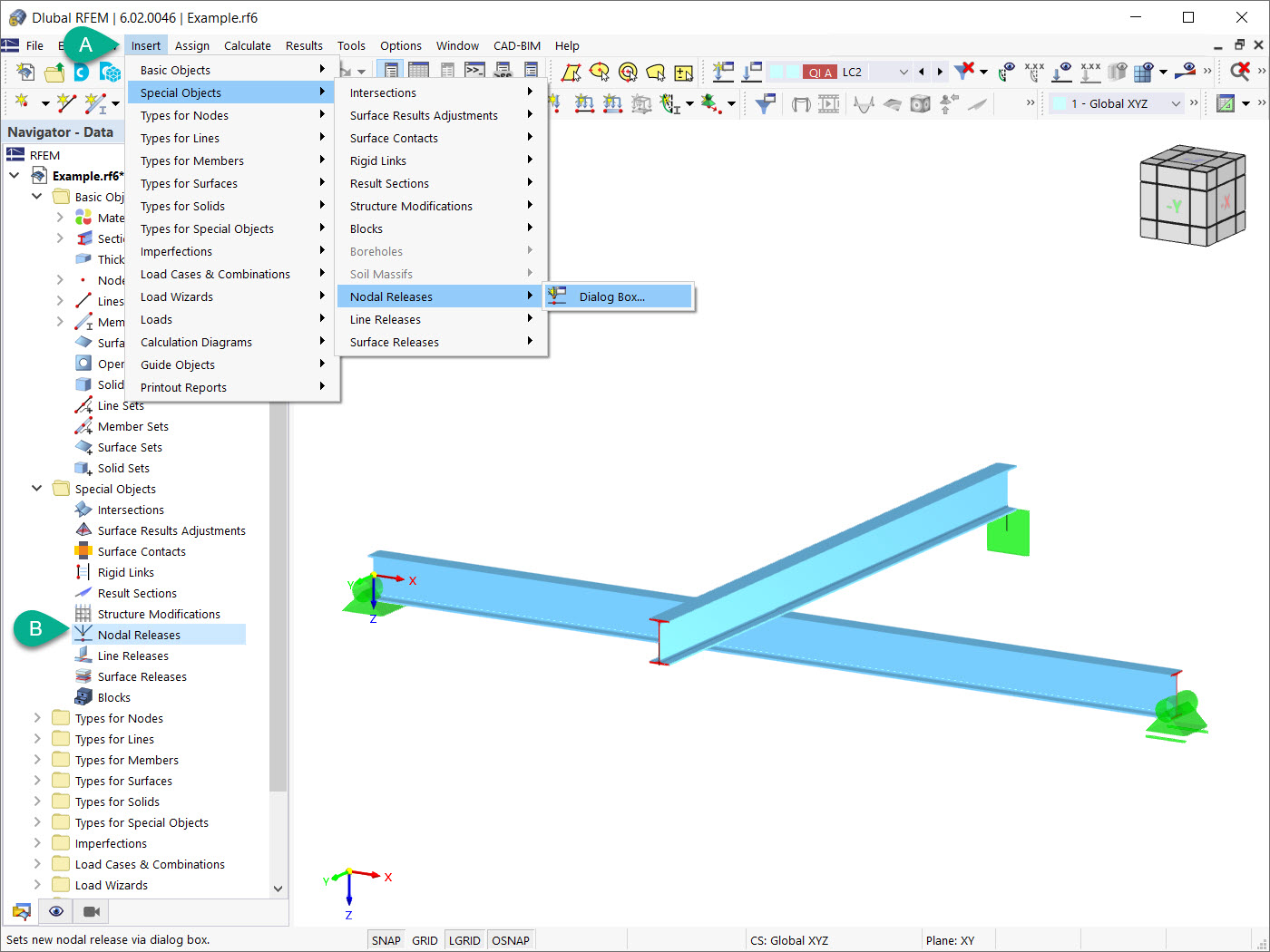 Libérations nodales dans RFEM 6