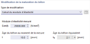 Type de modification « Calcul du module d’élasticité »