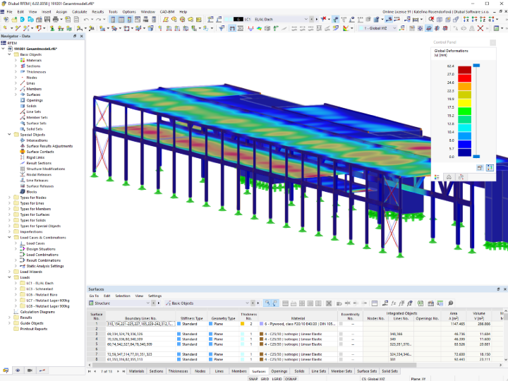 Déformations dans RFEM | © B3 Kolb AG