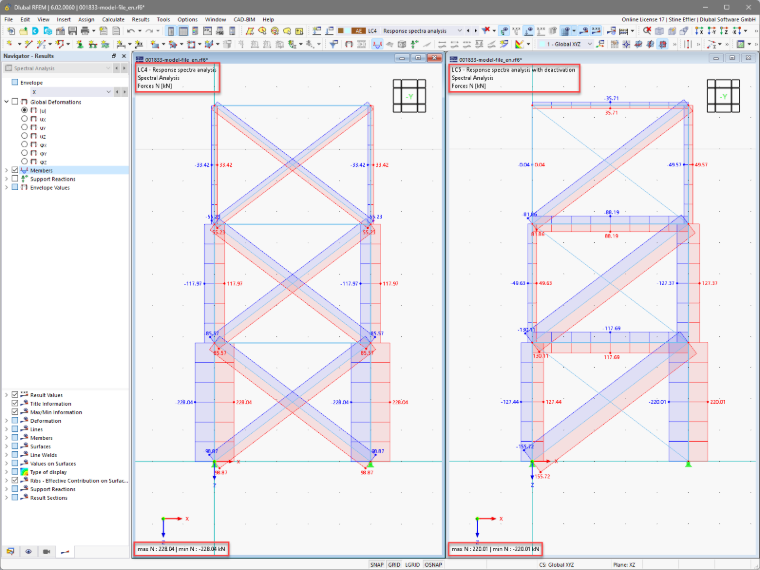 KB 001833 | Utilisation des non-linéarités dans l'analyse du spectre de réponse dans RFEM 6