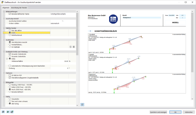 Imprimer plusieurs vues