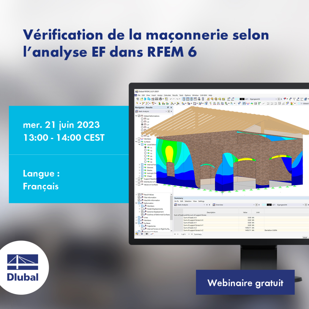 Vérification de la maçonnerie selon l’analyse EF dans RFEM 6