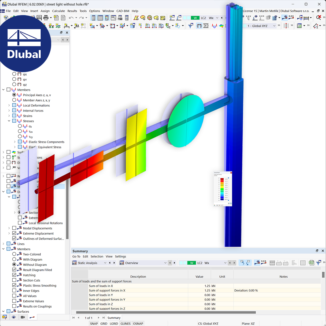 Modélisation d'un lampadaire en acier dans le logiciel de calcul de structure RFEM 6.