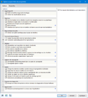 Boîte de dialogue « Options et paramètres du programme », onglet « Options »