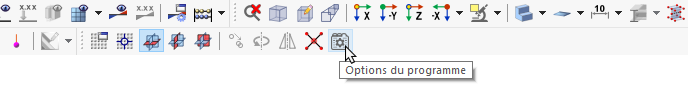 Bouton « Options du programme » dans la barre d’outils